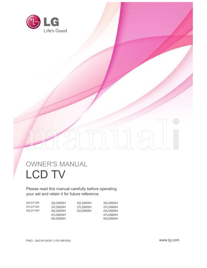 LG 32LG710H 32LD650H 37LG710H 37LD650H 42LG710H 42LD650H (65 pages) TV Operating Manual