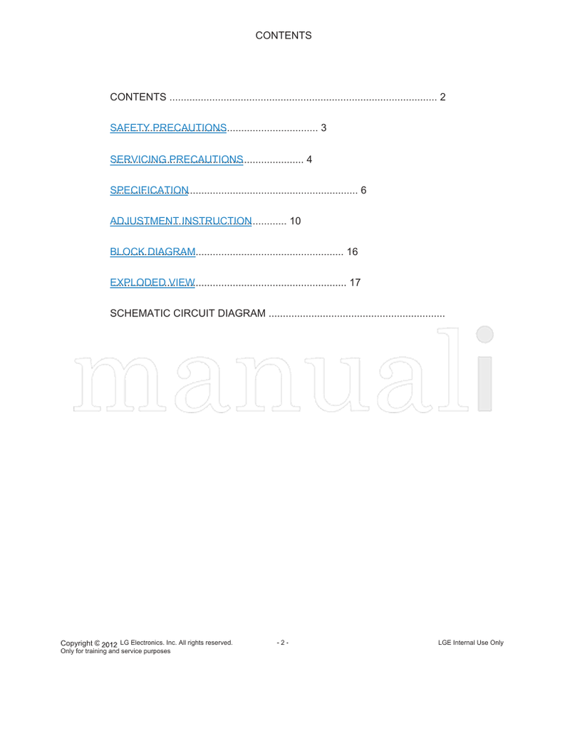 LG 47LT640H (61 pages) TV Service Manual