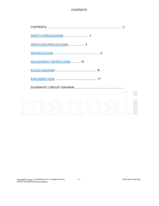 LG 47LT640H (61 pages) TV Service Manual