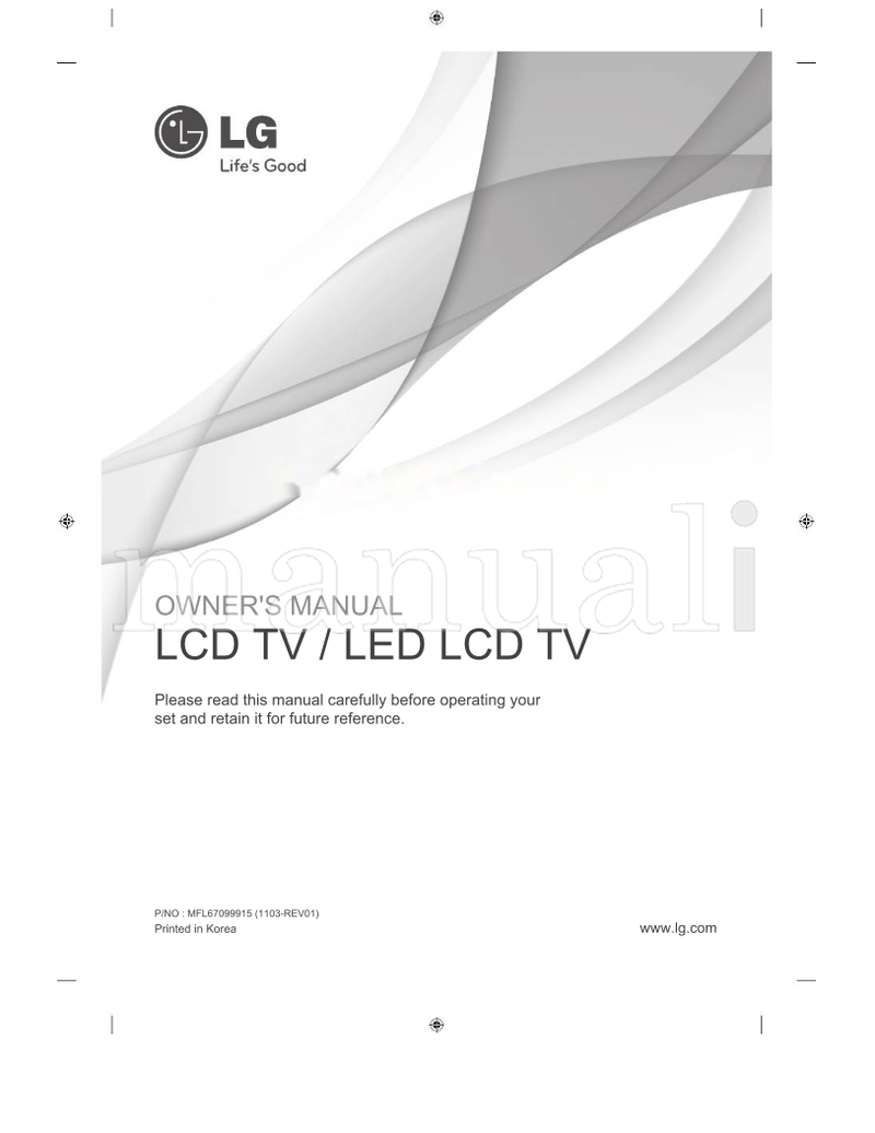 LG 47LV3550-ZB S1-24419 47LV3550 MFL67099915 (78 pages) TV Operating Manual