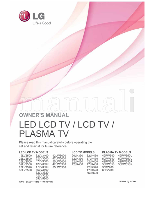 LG 47LW5300UC (138 pages) TV Operating Manual