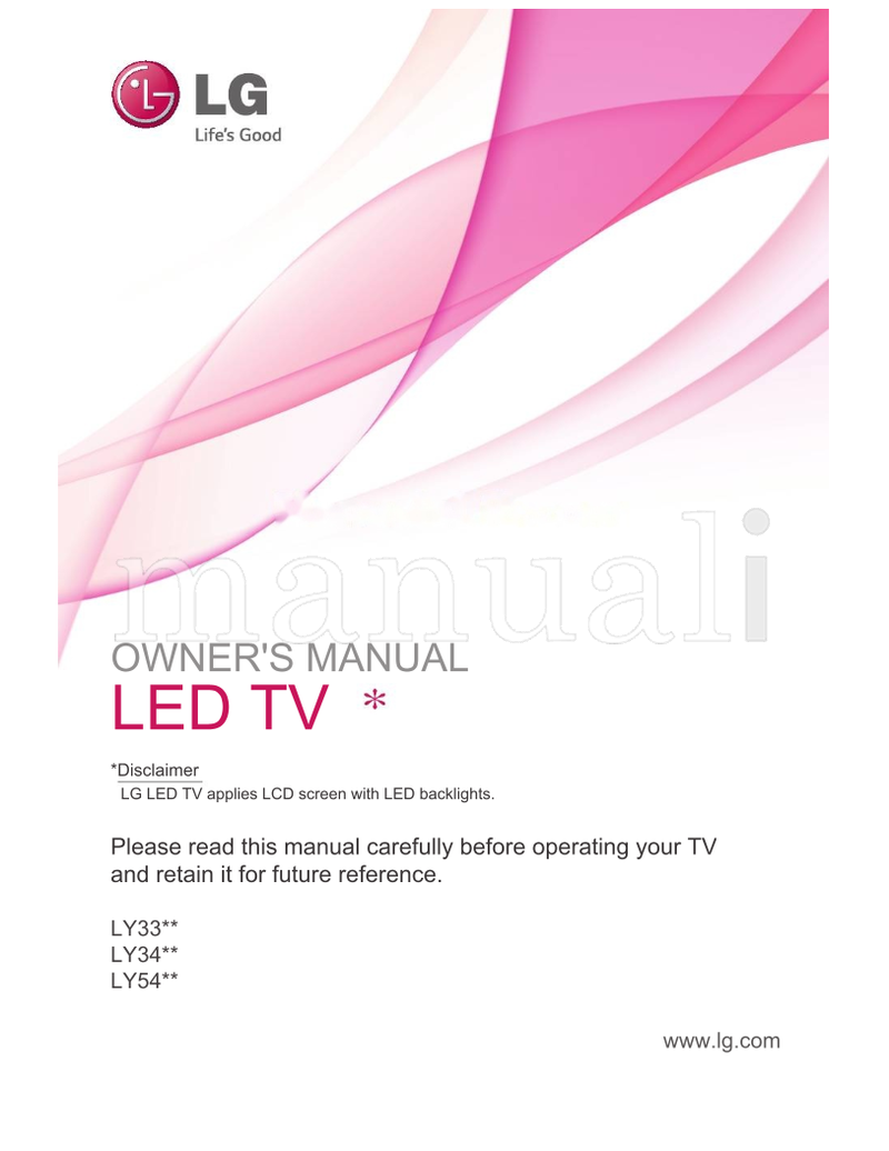 LG LY33** LY34** LY54** (52 pages) TV Operating Manual