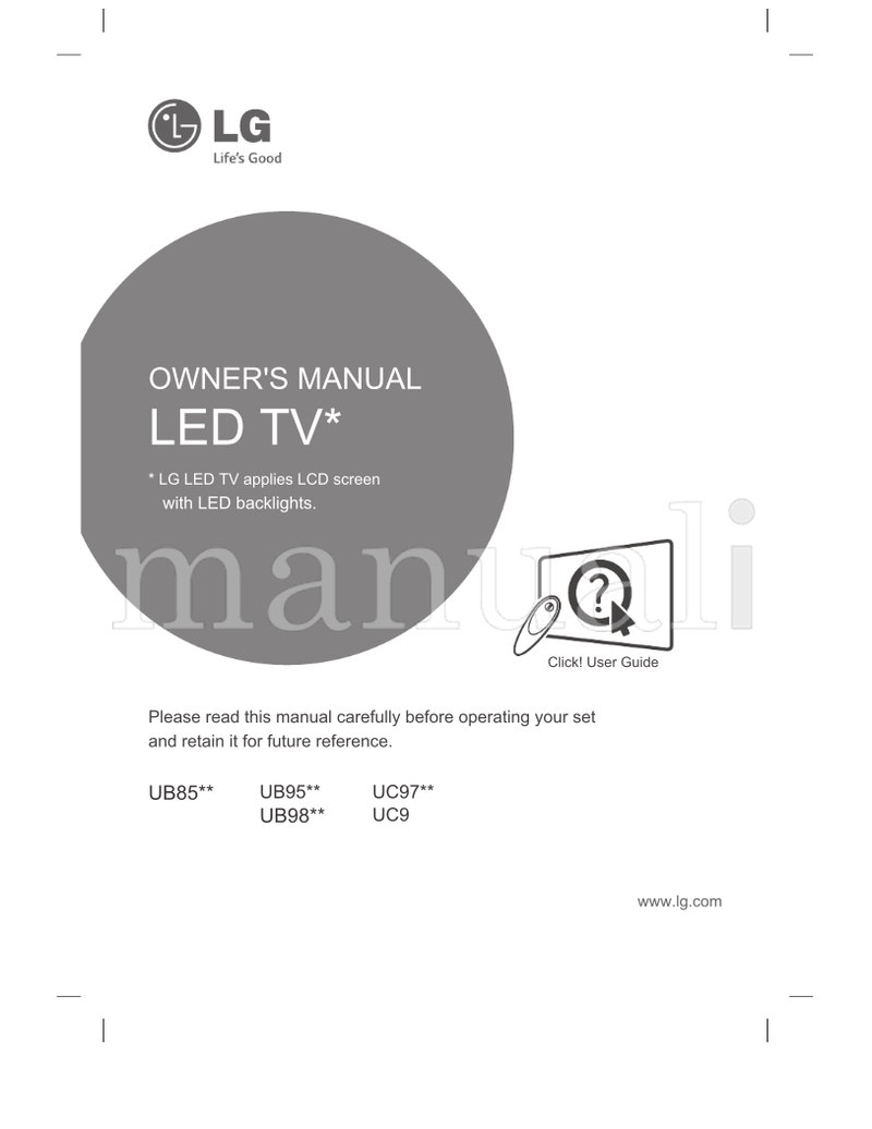 LG UB85** UB95** UB98** UC97** (52 pages) TV Operating Manual