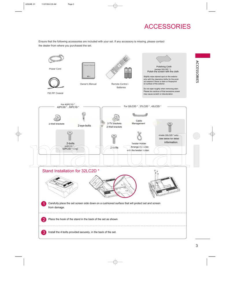 LG U0524B01 (99 pages) TV Operating Manual