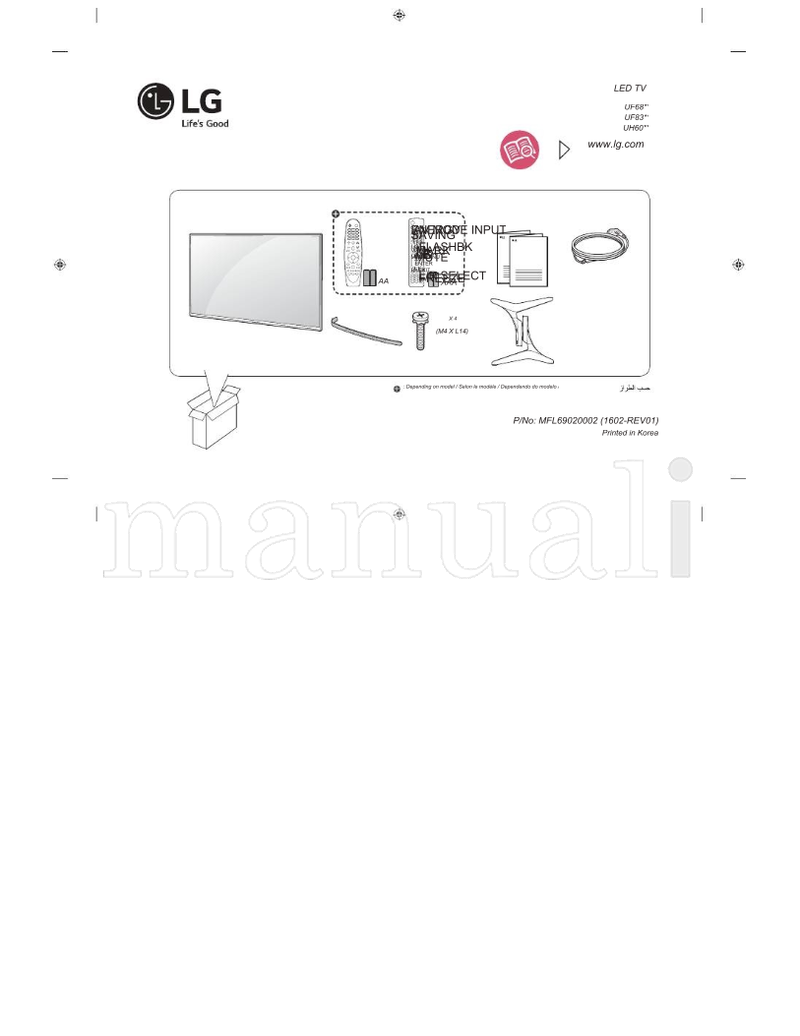 LG UF68** UF83** UH60** MFL69020002 (40 pages) TV Operating Manual