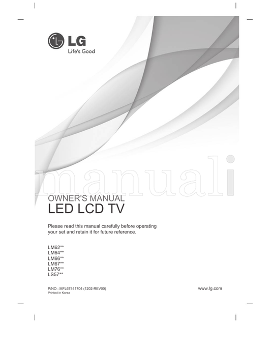 LG 47LM760S-ZA 47LM760S 182mm MFL67441704 (274 pages) TV Operating Manual