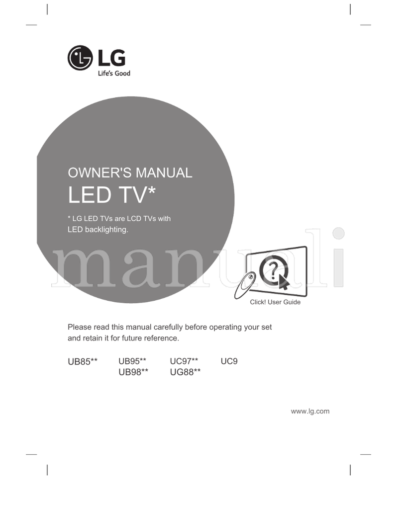 LG UB85** UB95** UB98** UC97** UG88** (56 pages) TV Operating Manual