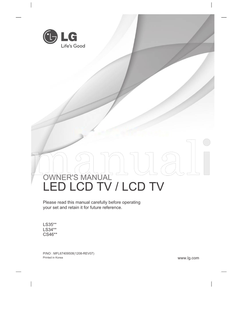 LG LS35** LS34** CS46** (120 pages) TV Operating Manual