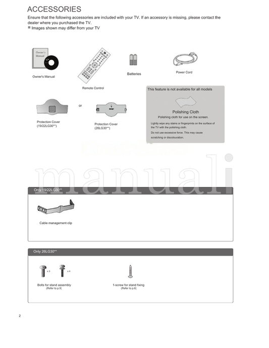 LG 22LG30** 26LG30** 1-screw (81 pages) TV Operating Manual