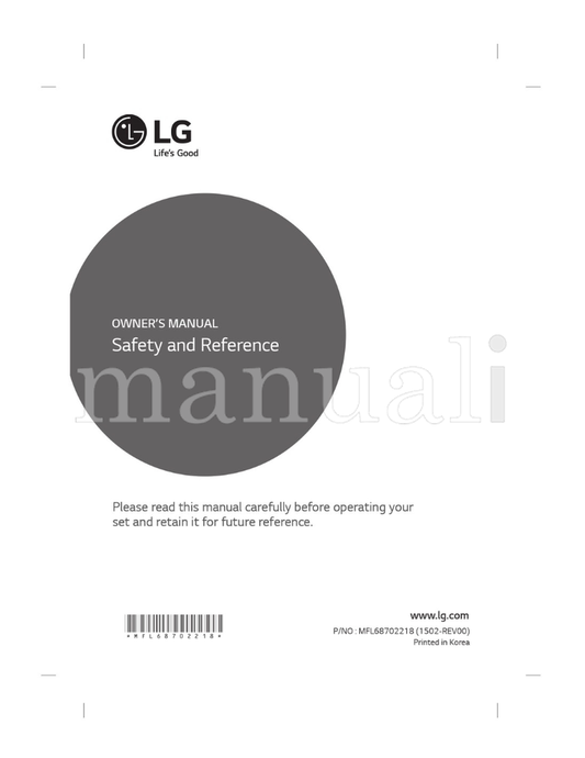 LG AN-MR600 (21 pages) TV Operating Manual
