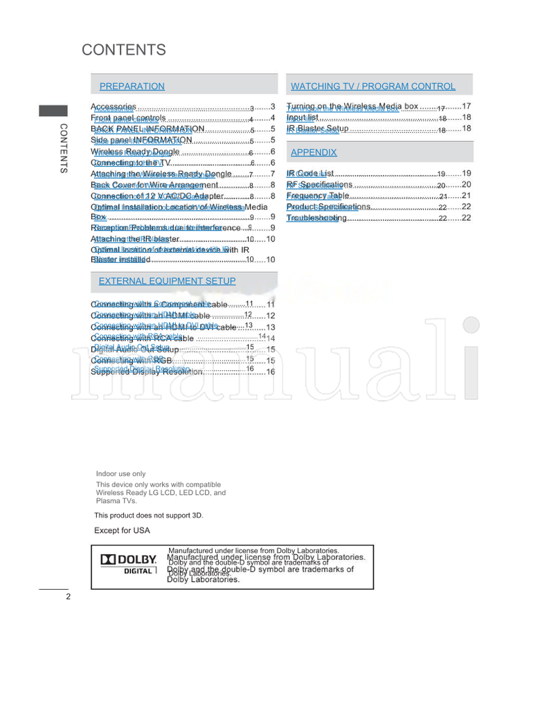 LG ANWL100 (40 pages) TV Operating Manual