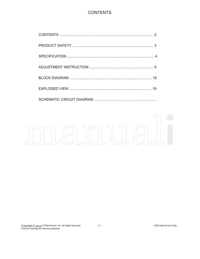LG Contents 42LB5800 (79 pages) TV Service Manual