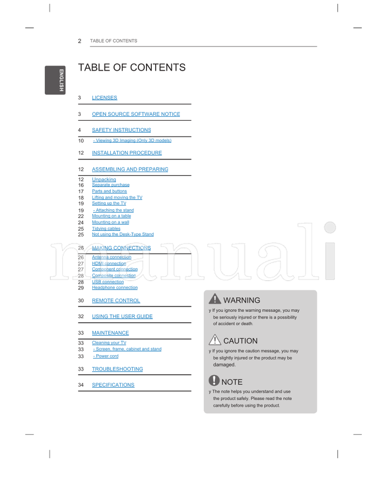 LG LS34** LM34** CS46** CS47** MFL67360815 (38 pages) TV Operating Manual