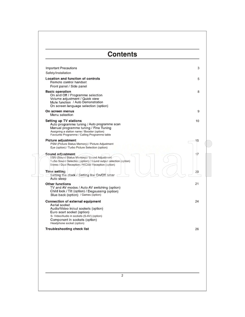 LG CW62A (28 pages) TV Operating Manual
