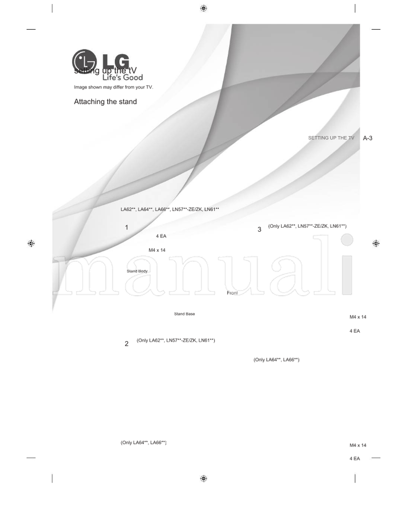 LG LA62** LN57** LA64** LN61** LA66** LA69** LA74** (204 pages) TV Operating Manual