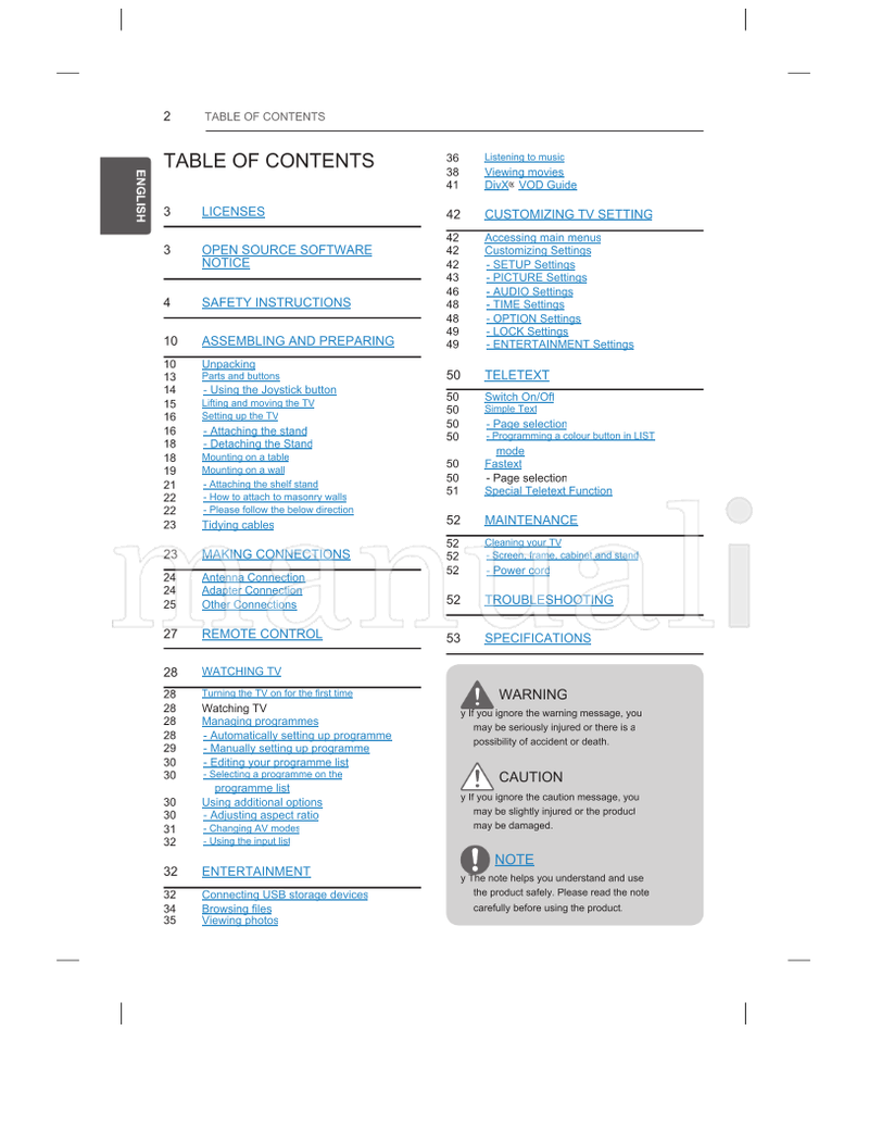 LG LB45** LB47** LB51** *MFL68062704* MFL68062704 (60 pages) TV Operating Manual