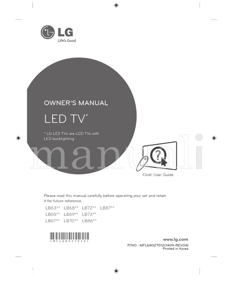 LG LB63** LB68** LB72** LB87** LB65** LB69** LB73** LB67** (364 pages) TV Operating Manual