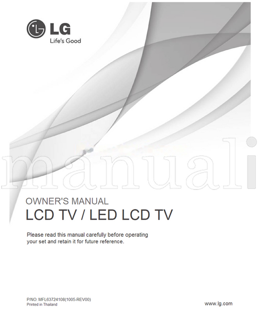 LG LCD LED LCD (49 pages) TV Operating Manual