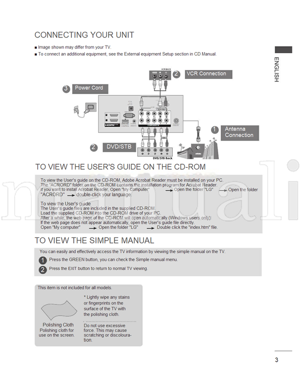 LG LCD LED LCD (49 pages) TV Operating Manual