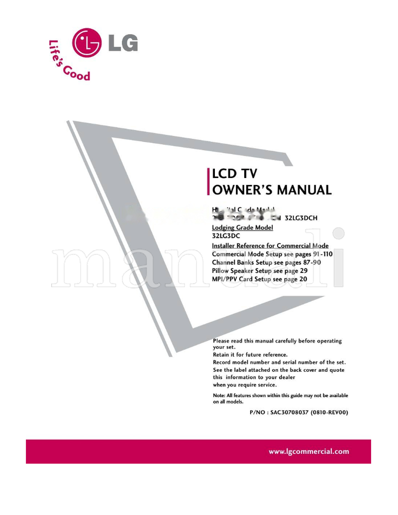 LG LCD (124 pages) TV Operating Manual