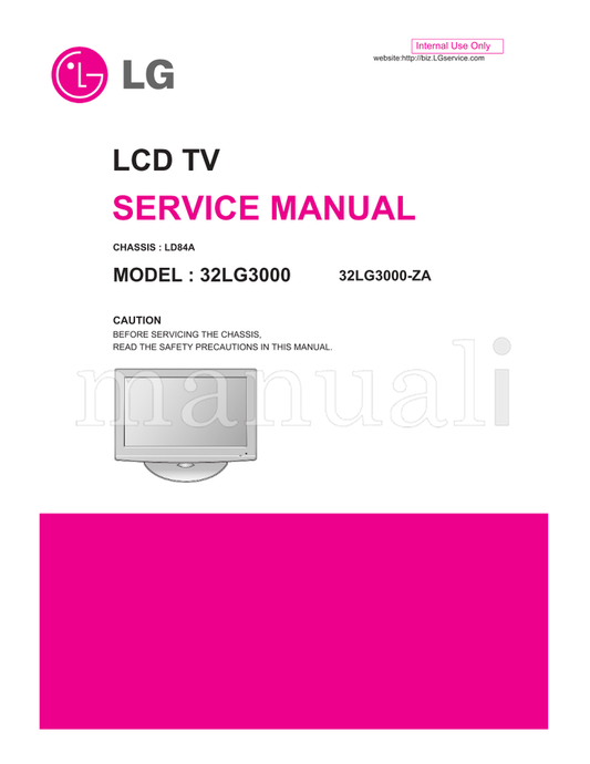 LG LD84A 32LG3000 32LG3000-ZA (26 pages) TV Service Manual