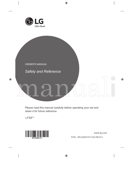 LG LF58** (17 pages) TV Operating Manual