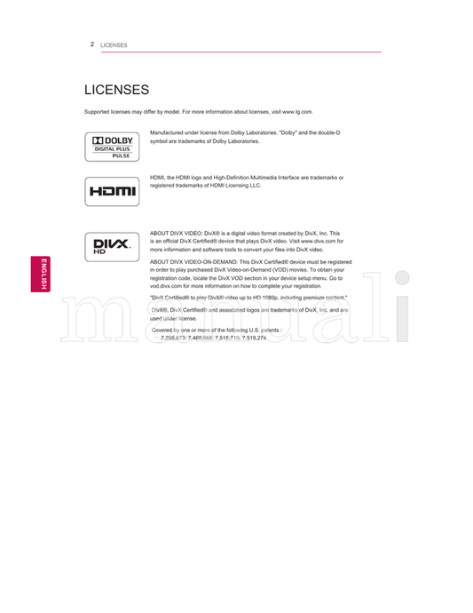 LG 22LV2500 85 pages TV Operating Manual