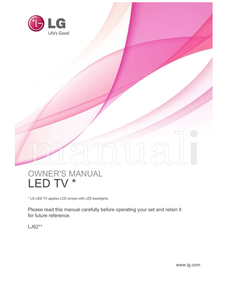 LG LJ62** (32 pages) TV Operating Manual