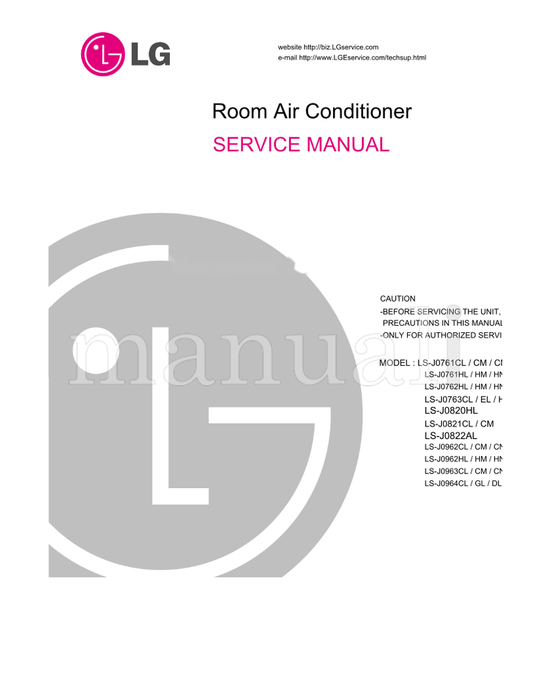 LG LS-J0761CL LS-J0761HL LS-J0762HL LS-J0763CL LS-J0820HL (80 pages) TV Service Manual