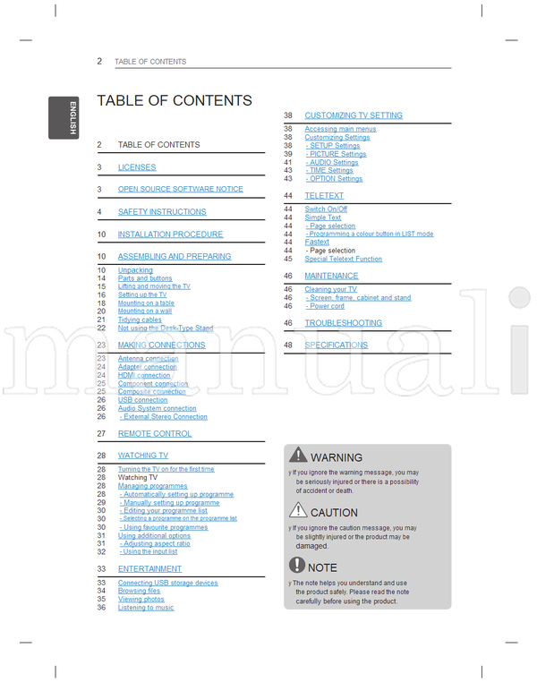 LG CS41** LS31** LS33** MFL67452105 (52 pages) TV Operating Manual