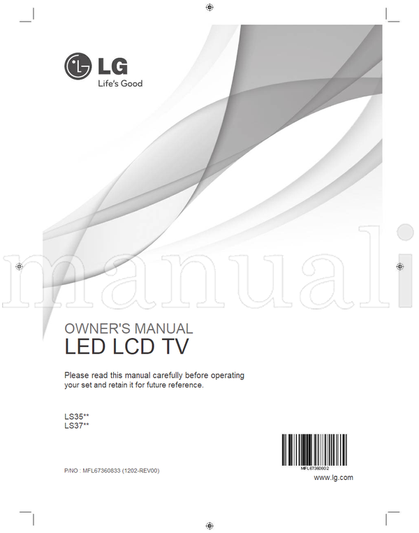 LG LS35** LS37** MFL67360833 (36 pages) TV Operating Manual
