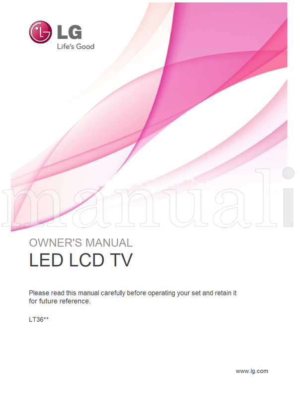 LG LT36** (32 pages) TV Operating Manual