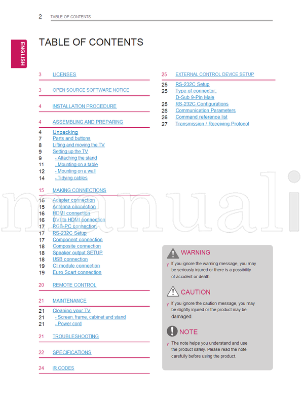 LG LT36** (32 pages) TV Operating Manual
