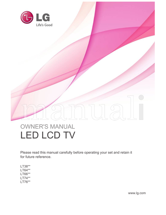 LG LT38** LT64** LT66** LT74** LT76** (42 pages) TV Operating Manual