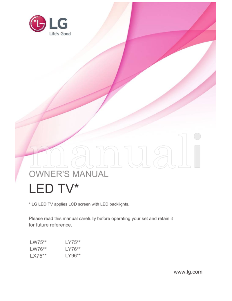 LG LW75** LY75** LW76** LY76** LX75** LY96** (58 pages) TV Operating Manual