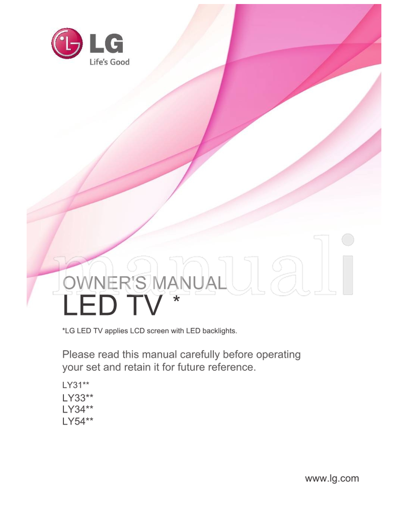 LG LY31** LY33** LY34** LY54** (53 pages) TV Operating Manual