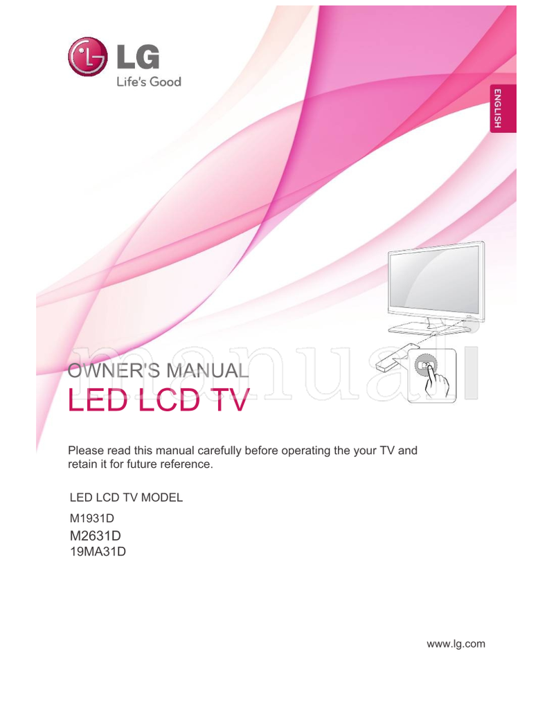LG M1931D M2631D 19MA31D (42 pages) TV Operating Manual