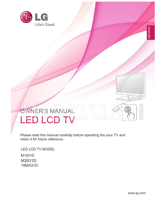 LG M1931D M2631D 19MA31D (42 pages) TV Operating Manual