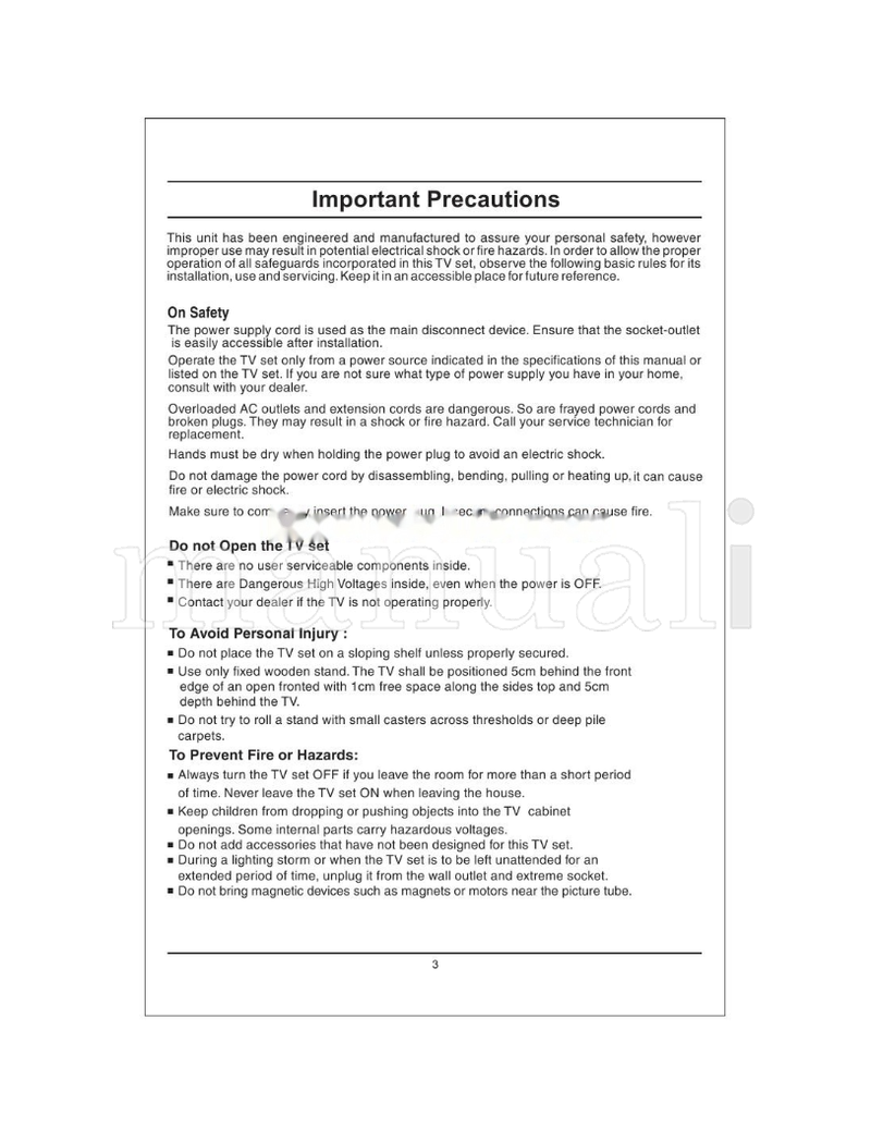 LG MC-019E (24 pages) TV Operating Manual