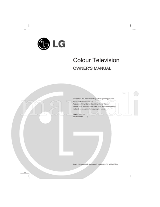 LG 486-403B (32 pages) TV Operating Manual