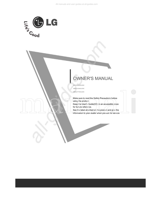 LG MM2262D (98 pages) TV Operating Manual