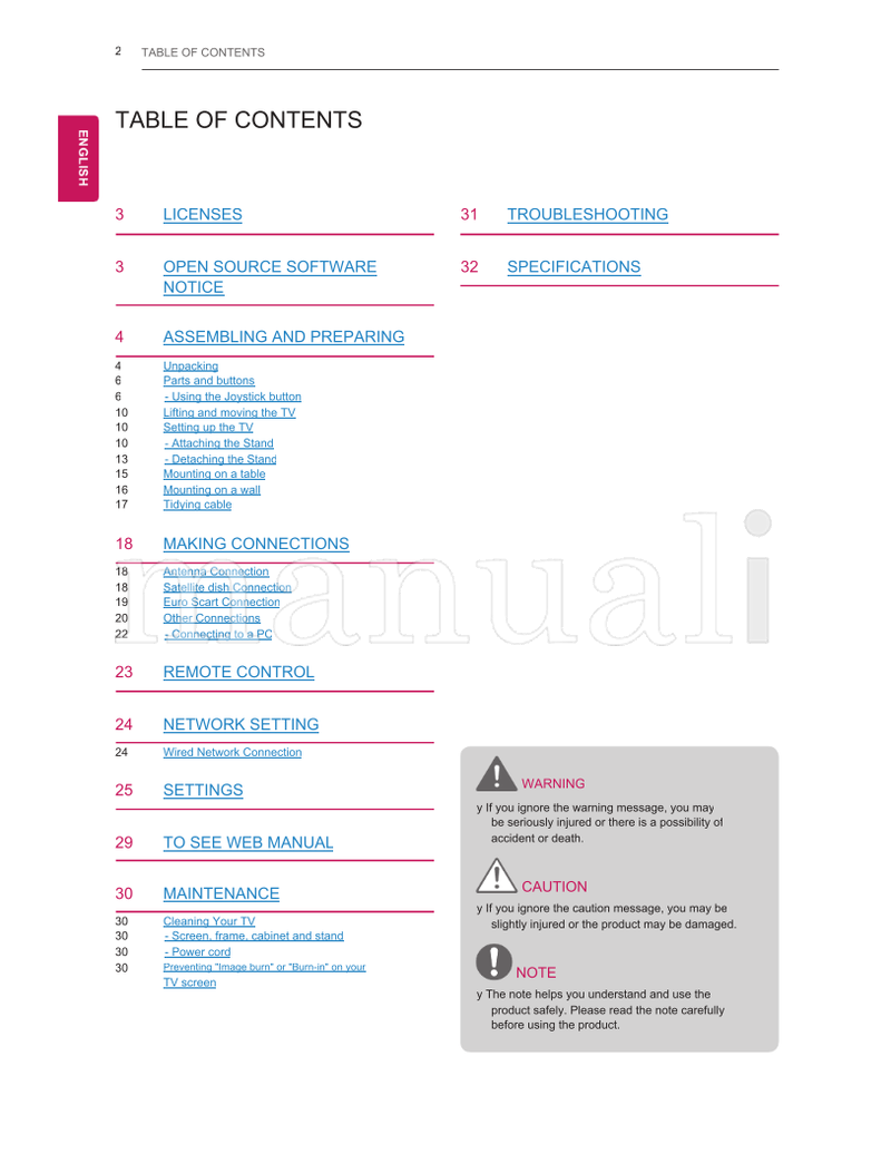 LG MN43* MT45* MT44* MT46* MT40* (36 pages) TV Operating Manual