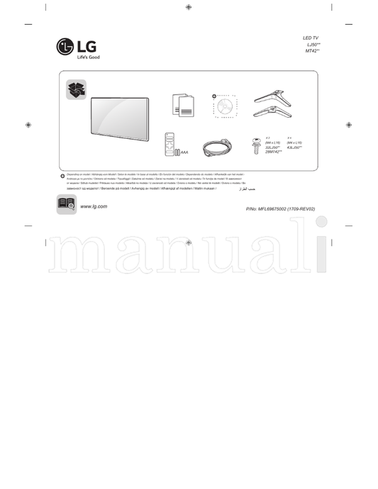 LG LJ50** MT42** 32LJ50** 43LJ50** 28MT42** MFL69675002 (33 pages) TV Operating Manual