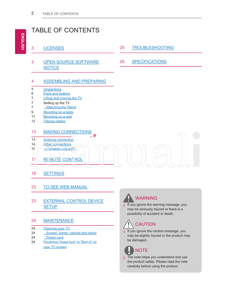 LG MT55* (41 pages) TV Operating Manual