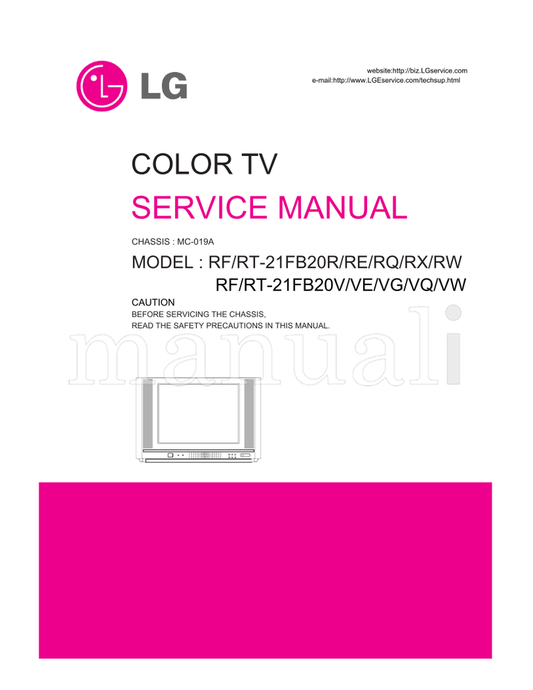 LG MC-019A RT-21FB20R RT-21FB20V (29 pages) TV Service Manual