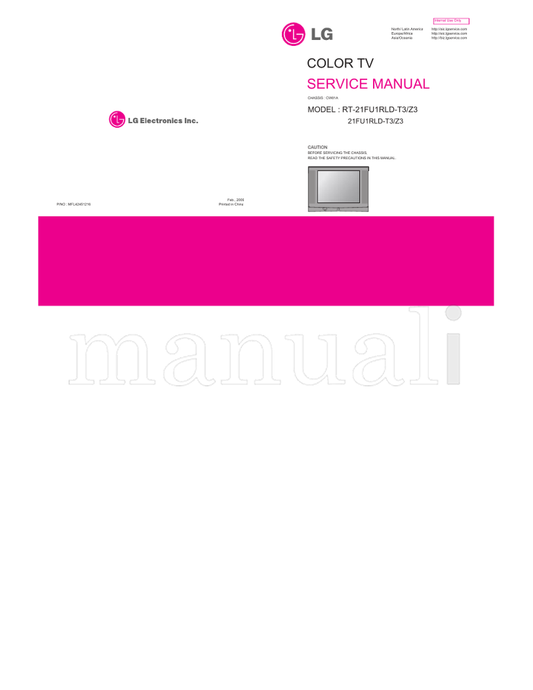 LG MFL42451216 CW81A RT-21FU1RLD-T3 21FU1RLD-T3 (23 pages) TV Service Manual