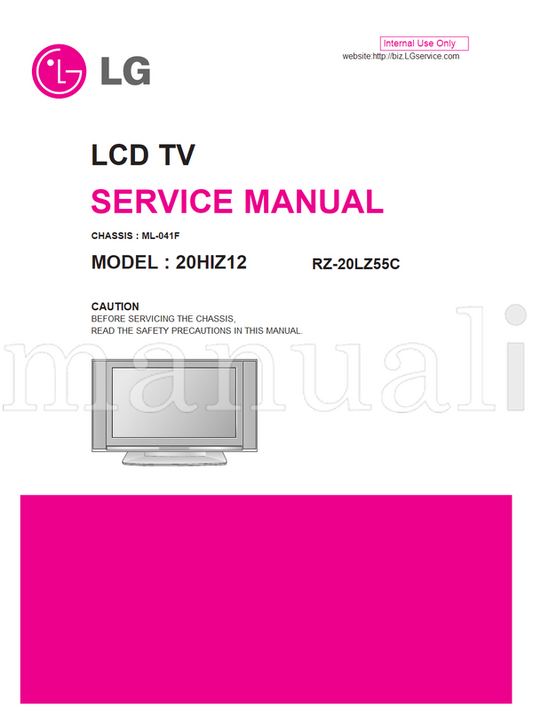 LG RZ20LZ55C (36 pages) TV Service Manual