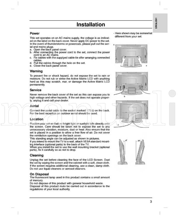 LG 3828TUL295D (36 pages) TV Operating Manual