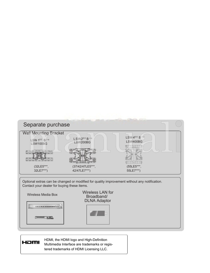 LG LSW100BG LSW200BG 47LE5*** LSW400BG (203 pages) TV Operating Manual