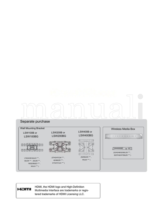 LG LSW100B LSW100BG 32LD3 32LD4 32LD5 26LE3 32LE5 LSW200B (220 pages) TV Operating Manual
